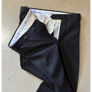 New $5750 ISAIA Men’s Striped Wool & Silk Suit Charcoal 44R US/54R Eu Italy