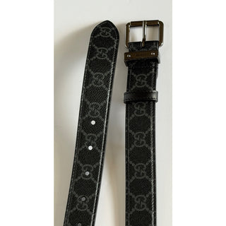 Gucci Men’s GG Emblem Belt Black Square Buckle 95/38 822150 Italy NIB