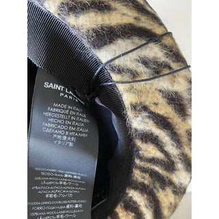 NWT $795 Saint Laurent Womens Fedora Hat Beige/Black Size M Italy