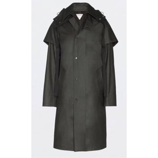 New $3100 Bottega Veneta Men Stretch Cotton Trench Coat Color DK Chocolate S