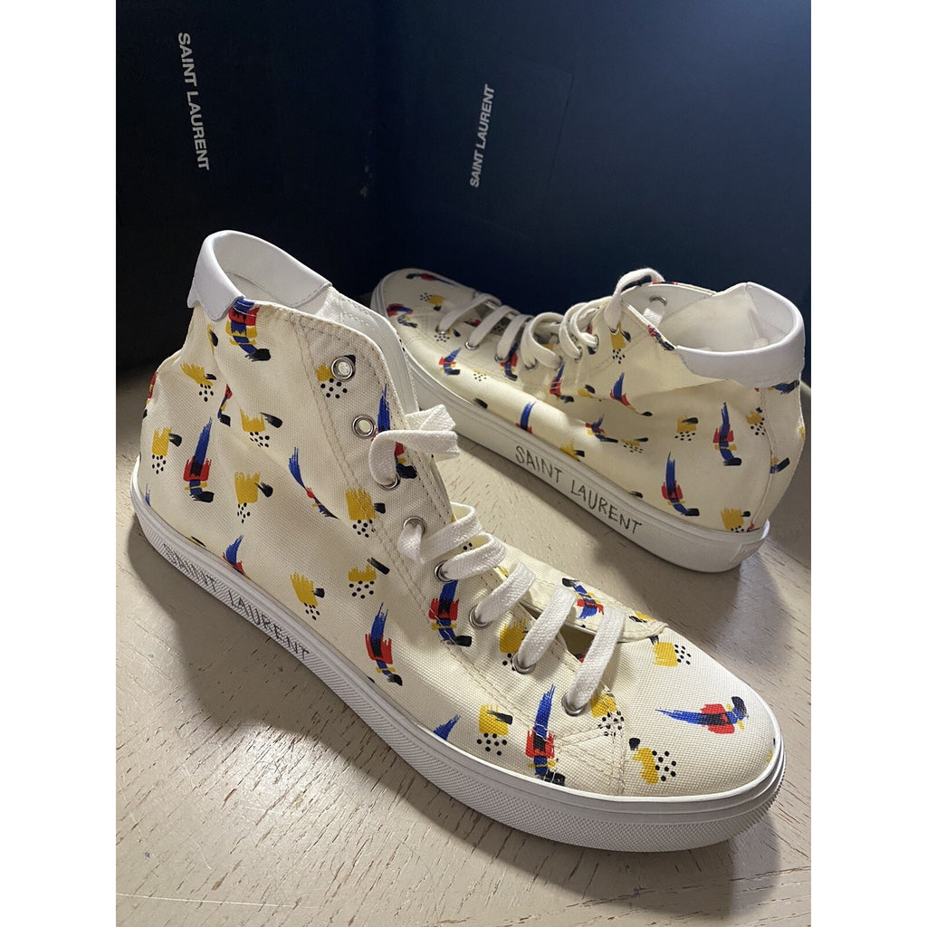 NIB Saint Laurent Men Canvas/Leather Menphis Sneakers Off White 9 US/42 Eu