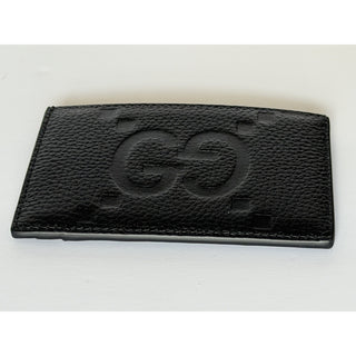 Gucci GG Jumbo Card Case Black Leather Men’s Black Wallet 812681 NIB