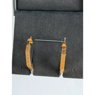 Versace Greca Bar Earrings Gold Greek Key 1019301 1A00620 3J000 NIB