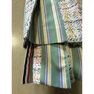 New $3200 Thom Brown Seasonal Pleated Tweed Midi Skirt White/Multi 38/4