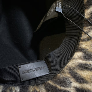 NWT $795 Saint Laurent Womens Fedora Hat Beige/Black Size M Italy