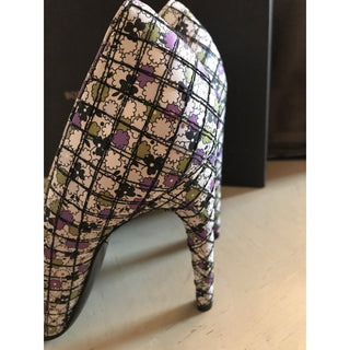 NIB $820 Bottega Veneta Women’s Leather Shoes Flow. Print Multi- Color 8.5 US