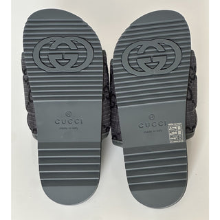 Gucci Men’s Ripstop GG Gray/Black Sandals 7.5 US (Gucci 7) 771466 NIB