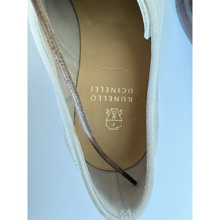 Brunello Cucinelli Men’s Suede Derby Shoes Cream 10 US (43 Euro) Italy NIB $1395