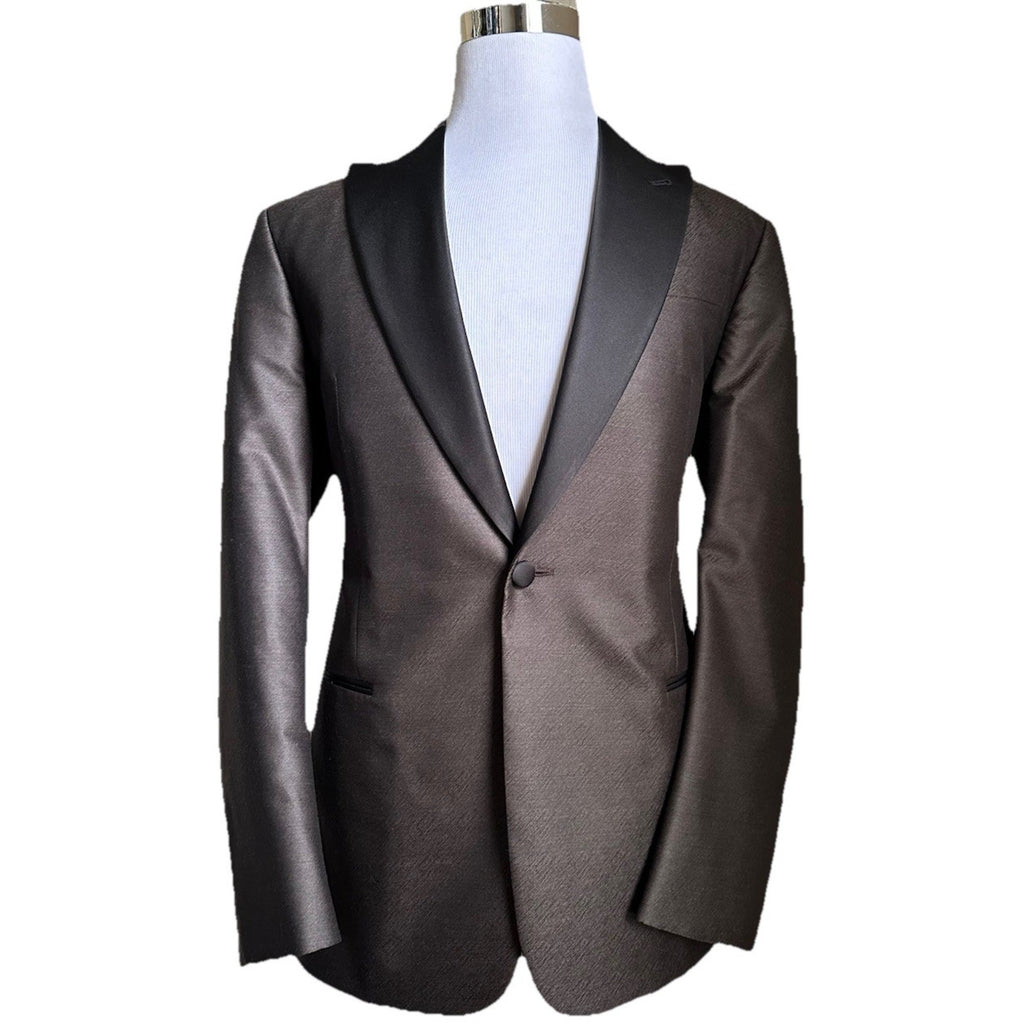 Giorgio Armani Men Tuxedo Sport Coat Blazer Brown/Black 40R US/50R Eu NWT $3195
