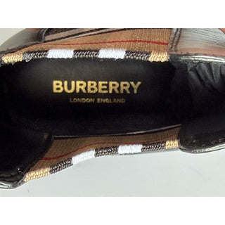 Burberry Check Panel Leather Chelsea Black Boots 10.5 US (40.5) 8042363 NIB $970