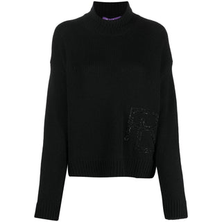 NWT $1490 Polo Ralph Lauren Purple Label Cashmere Embellished Turtleneck XL