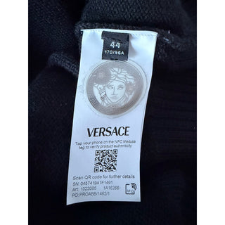 Versace Logo Wool Knit Sweater Black Women’s 8 US (IT 44) 1022085 NWT $1125