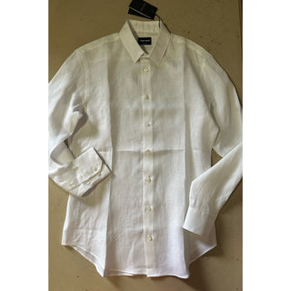Giorgio Armani Men 100% Linen Shirt White Size 39/15.5 New $695 Italy