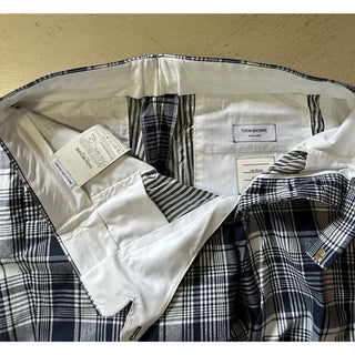 NWT $1050 THOM BROWNE Classic Backstrap Plaid Short Pants Navy Size 3 ( 36 US )