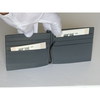 Bottega Intrecciato Veneta Leather Gray Wallet with Money Clip 592626 NWT $600