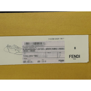 Fendi Fit FF Jacquard Suede Sneakers Blue Men 9 US (8 Fendi) IT 7E1842 NIB $950