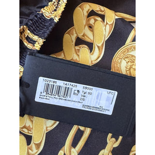 Versace Medusa Chain Print Twill Shorts Black Gold Men 34 US (IT 50) 1023185 NWT