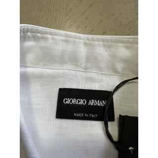 Giorgio Armani Men 100% Linen Shirt White Size 39/15.5 New $695 Italy