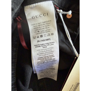 Gucci Women’s Dark Grey Denim Straight Leg Jeans Pants Size 26 Italy 788822 NWT