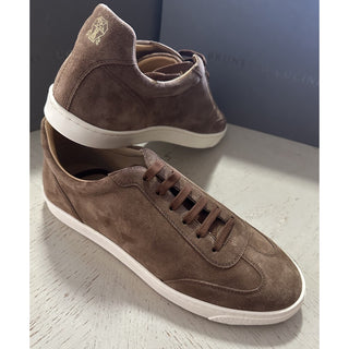 NIB $1100 Brunello Cucinelli Men’s Suede Sneakers Shoes Brown 13 US/46 Eu