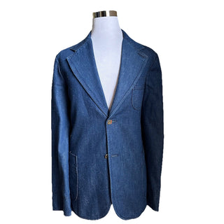 NWT $3600 Gucci Mens Washed Organic Denim Blazer Jacket DK Blue 46 US/56 Eu