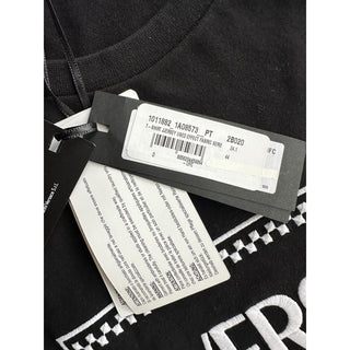 Versace Black Embroidered 90s Vintage Logo T-Shirt 8 (44) 1011882 NWT $750
