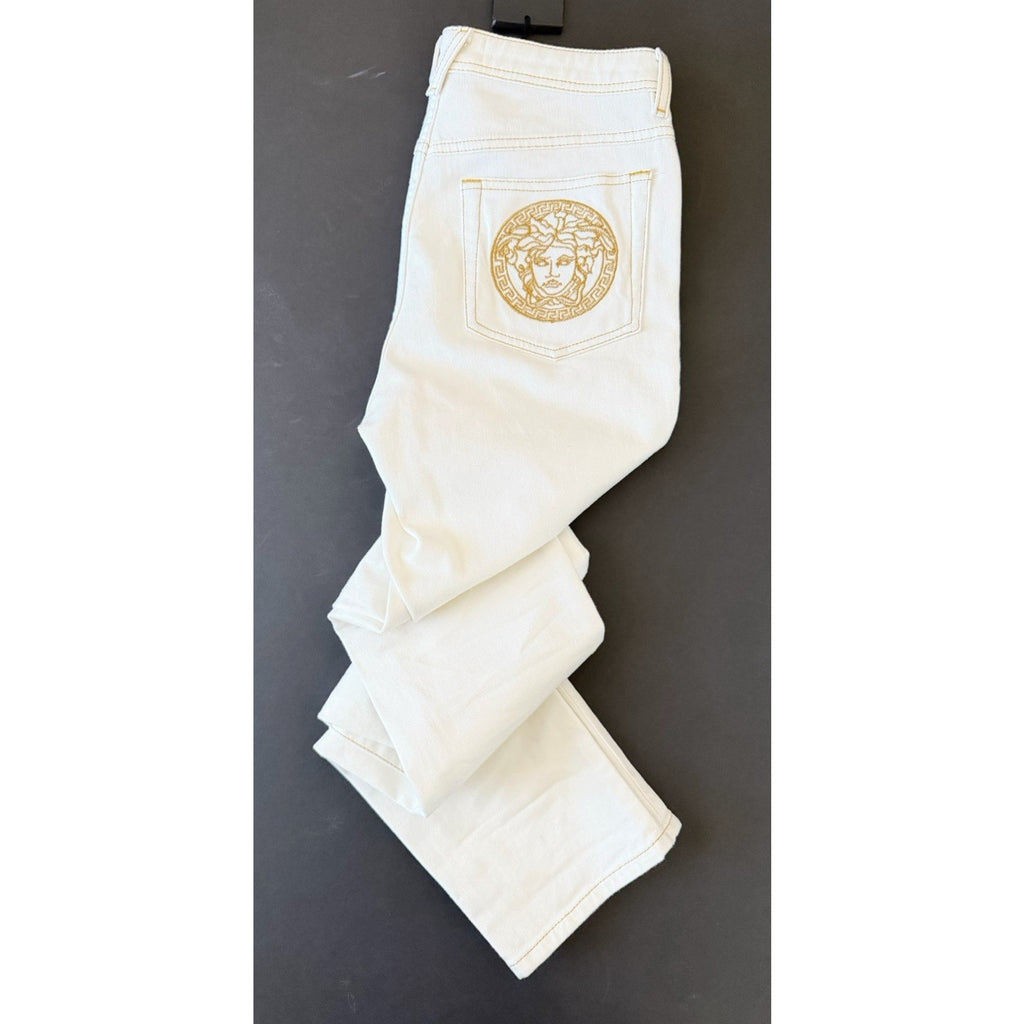 Versace Women's Medusa Denim WhiteJeans Size 29 US A89556S NWT $850