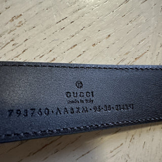 New Gucci Men’s Gucci Print Leather Belt Black 95/38 793760
