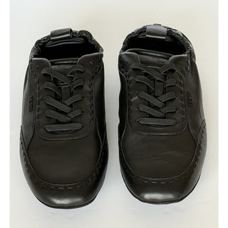Fendi Fit Leather Low Top Sneakers Black Men 10 US (9 Fendi) IT 7E1799 NIB $950