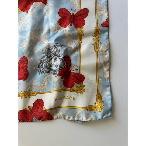 Versace Medusa/Butterfly Silk Twill Monogram Foulard 28.5”x28.5” IT 1001601 NWT