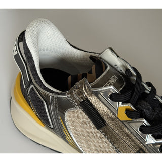 Fendi Flow Sneakers Gray/Yellow/White 11 US (10 Fendi) 7E1689 Italy NIB $1190