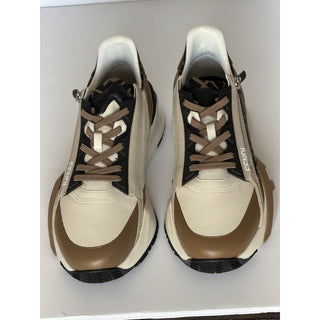 Fendi Flow FF Logo Sneakers Brown/Beige Men 12 US (11 Fendi) 7E1392 NIB $995