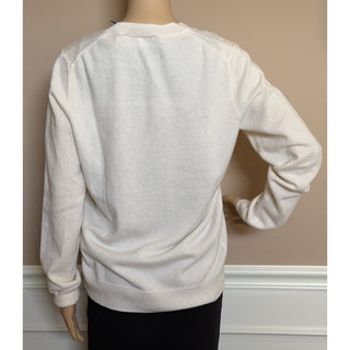 Burberry Violeta 100% Cashmere V-Neck Sweater Vanilla Medium 8099156 NWT $1150