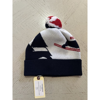 Thom Browne Pom-Pom Cashmere Beanie Hat Navy/Multi One Size Italy