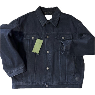 New $5200 Gucci Men Denim Jacket Coat Black 44 US/56 Eu 725588