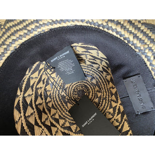 NWT Saint Laurent Maui Hat Beige/Black Size 59 ( XL ) Italy