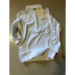 NWT Thom Browne Men's Solid Long Sleeve Slim Fit Polo Shirt White Size 1 ( XS )