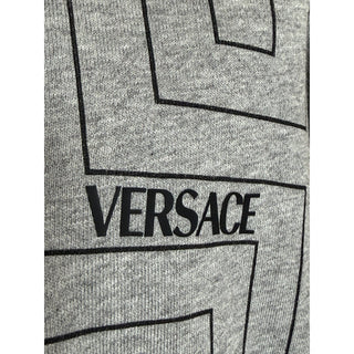 Versace Greca Logo Non-brushed Cotton Gray Jacket with Hoodie 6XL 1021361 NWT