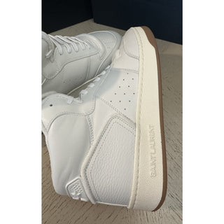 NIB Saint Laurent Mid-top Leather sneakers White 9.5 US/42.5 Eu 711250
