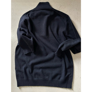 New $2095 Giorgio Armani Men Cashmere zip mock-neck sweater Black 54 Eu/XL