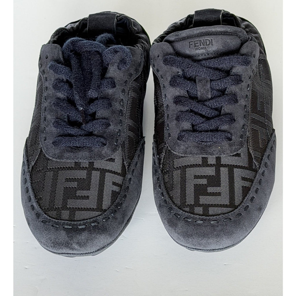 Fendi Fit FF Jacquard Suede Sneakers Blue Men 9 US (8 Fendi) IT 7E1842 NIB $950