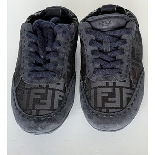 Fendi Fit FF Jacquard Suede Sneakers Blue Men 9 US (8 Fendi) IT 7E1842 NIB $950