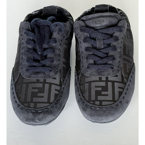 Fendi Fit FF Jacquard Suede Sneakers Blue Men 9 US (8 Fendi) IT 7E1842 NIB $950