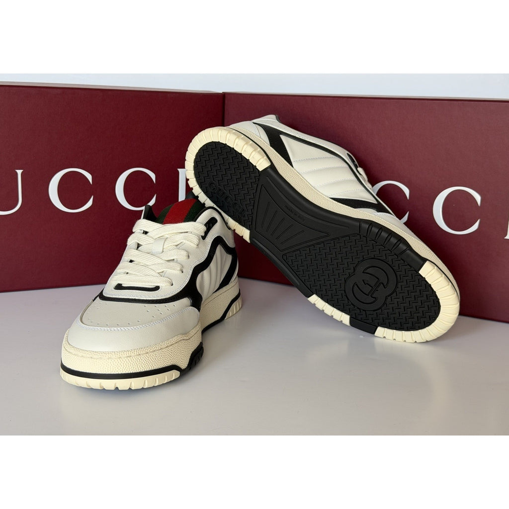Gucci Women’s Re-Web Sneakers White/Black 9.5 US (39.5 Euro) 807059 NIB