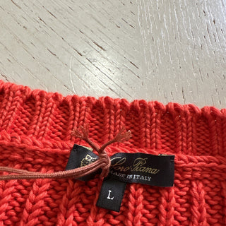 Loro Piana Women Valencia Cabled Cotton Sweater Orange Size L Italy New $3350