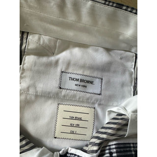 NWT $1050 THOM BROWNE Classic Backstrap Plaid Short Pants Navy Size 3 ( 36 US )
