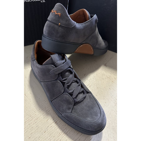 New $950 Ermenegildo Zegna Couture Leather Sneakers Shoes DK Gray 11.5 US/44.5 E