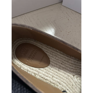 NIB Brunello Cucinelli Men Raffia Espadrille Loafers Shoes Black 12 US/45 EU