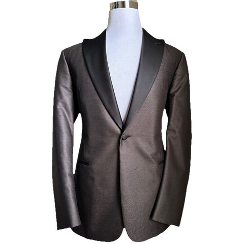 Giorgio Armani Men Tuxedo Sport Coat Blazer Brown/Black 44R US/54R Eu NWT $3195
