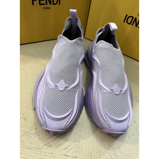 NIB $1050 Fendi Men Flow Knit Low Top Sneakers Lilac/Purple 9 US/8 UK 7E1504